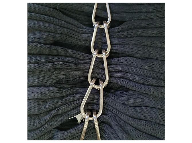 Autre Marque Top a canotta Dion Lee Central Chain in viscosa nera Nero - vista 4