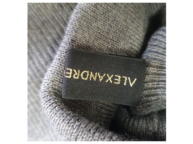 Alexandre Vauthier Kurzpullover aus geripptem Strick in Grau Wolle - Ansicht 5
