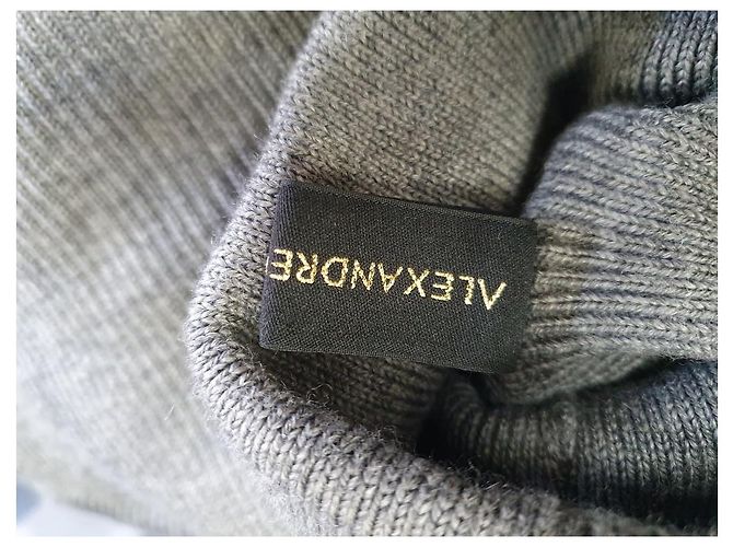 Alexandre Vauthier Kurzpullover aus geripptem Strick in Grau Wolle - Ansicht 6