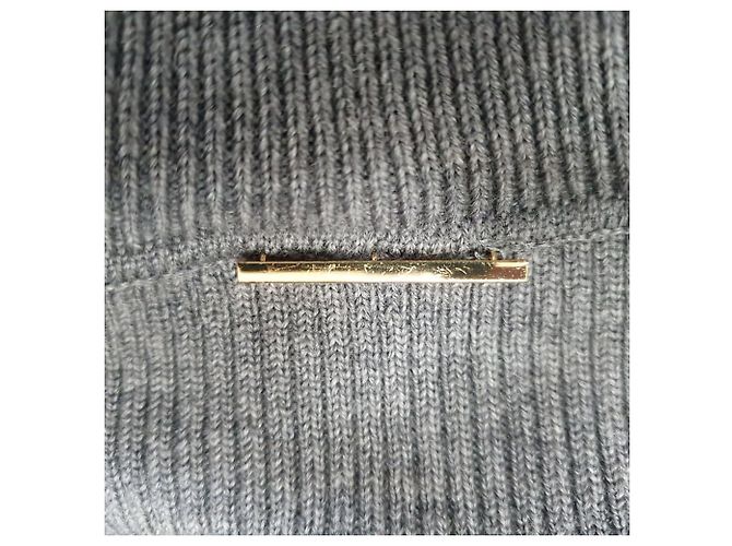 Alexandre Vauthier Kurzpullover aus geripptem Strick in Grau Wolle - Ansicht 7