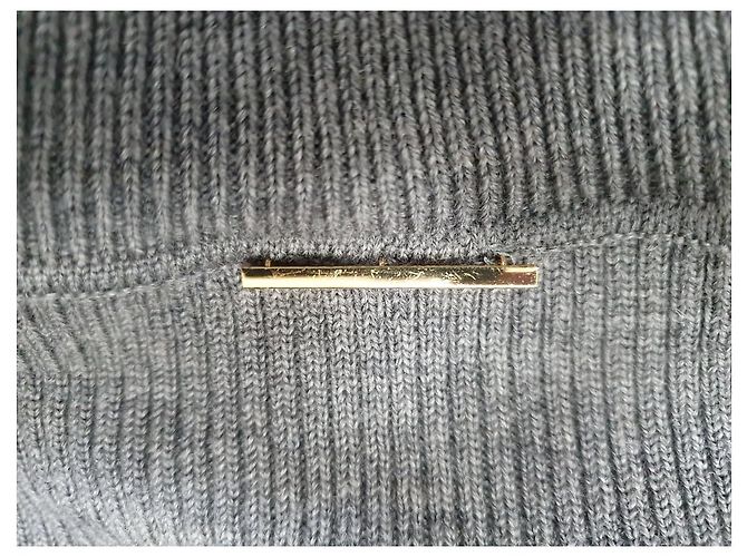 Alexandre Vauthier Kurzpullover aus geripptem Strick in Grau Wolle - Ansicht 8