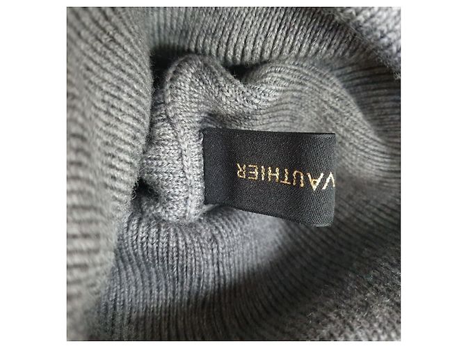 Alexandre Vauthier Kurzpullover aus geripptem Strick in Grau Wolle - Ansicht 9