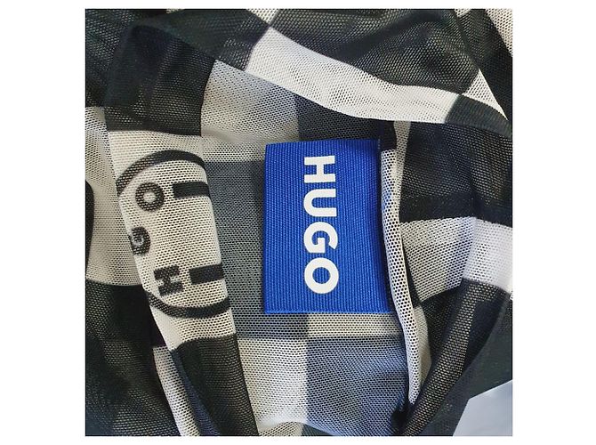 Hugo Boss HUGO Dalorra Crop Top aus Mesh mit Karomuster in Multicolor Polyester Mehrfarben - Ansicht 5