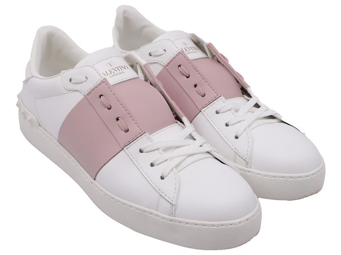 Valentino Garavani Sneakers basse Rockstud Valentino in pelle bianca Bianco - vista 3