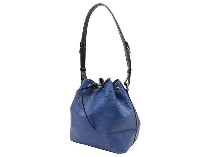 Bolsa de ombro Louis Vuitton Bi Color Petite Noe em couro Epi azul Preto - vista 2