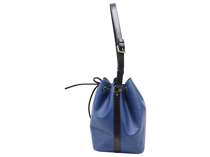 Bolsa de ombro Louis Vuitton Bi Color Petite Noe em couro Epi azul Preto - vista 3