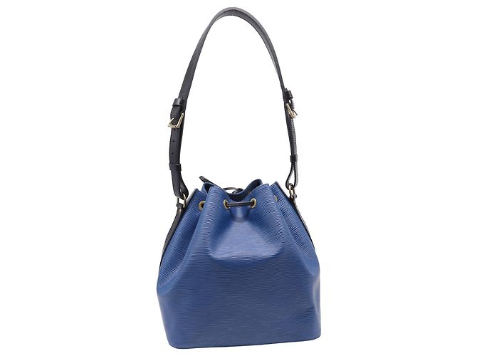 Bolsa de ombro Louis Vuitton Bi Color Petite Noe em couro Epi azul Preto - vista 4
