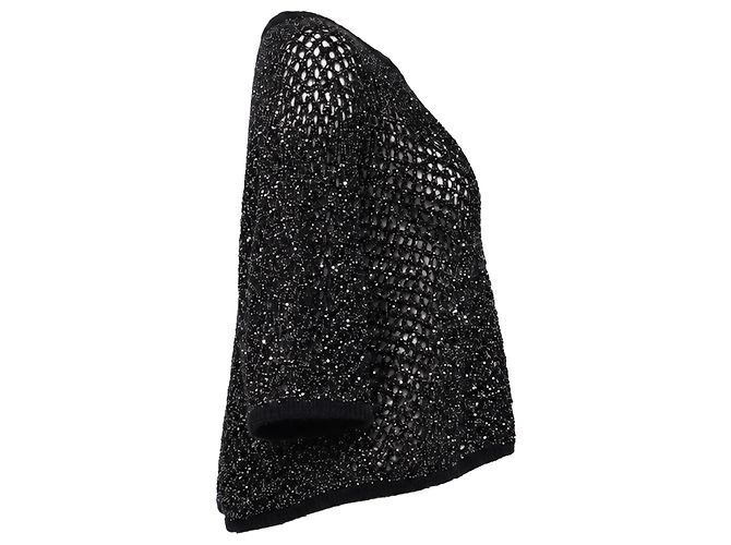 Pull à col rond Ba&sh en polyamide noir - vue 3