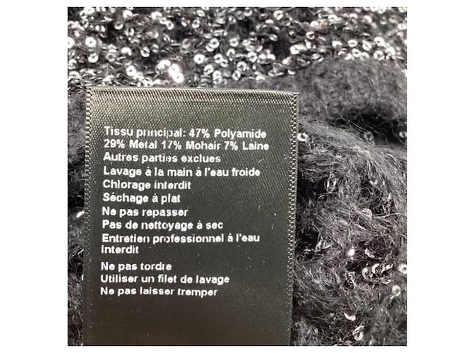 Pull à col rond Ba&sh en polyamide noir - vue 7