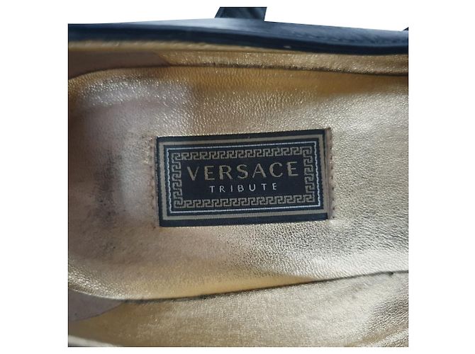 Bailarinas Versace Tribute Logo en piel negra Negro - vista 11