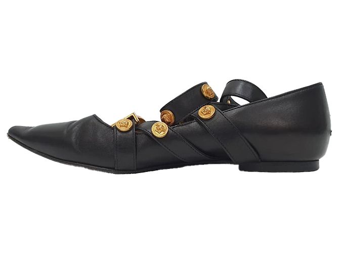 Bailarinas Versace Tribute Logo en piel negra Negro - vista 4