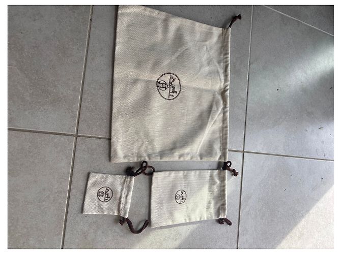 Set di 3 pochette portaoggetti Hermès Kelly 25 Beige - vista 6