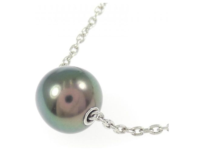 Collana Mikimoto Jewels In Motion in oro bianco Au750, perla nera e diamante Argento - vista 3