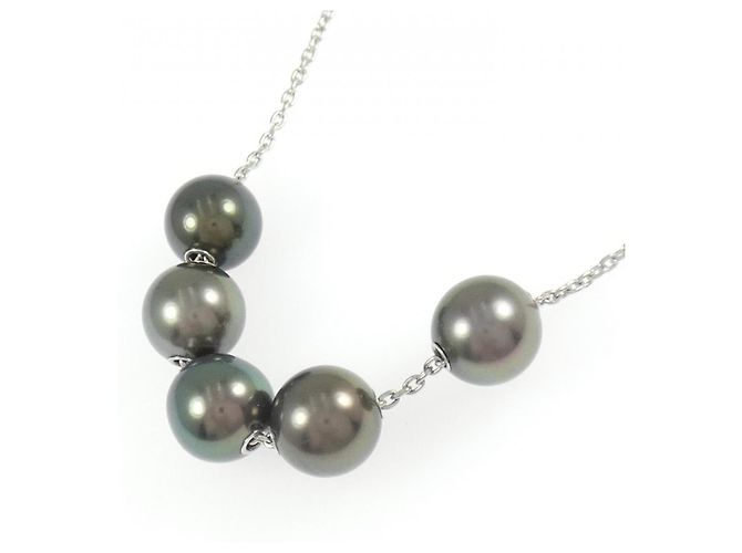 Collana Mikimoto Jewels In Motion in oro bianco Au750, perla nera e diamante Argento - vista 4