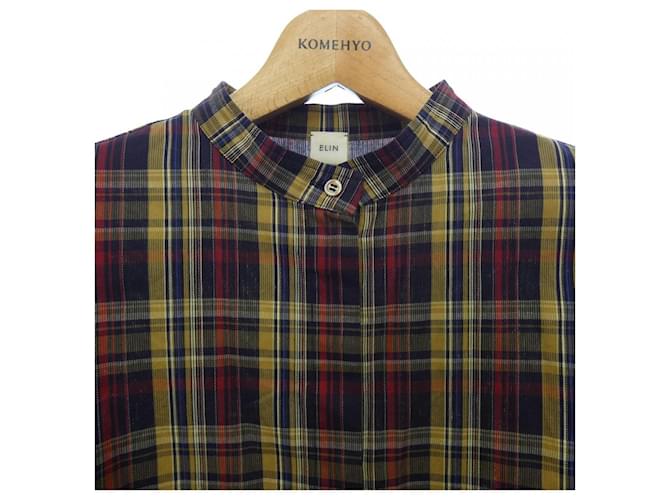 Autre Marque Camisa Elin de algodón Castaño Roja Azul Azul marino - vista 5