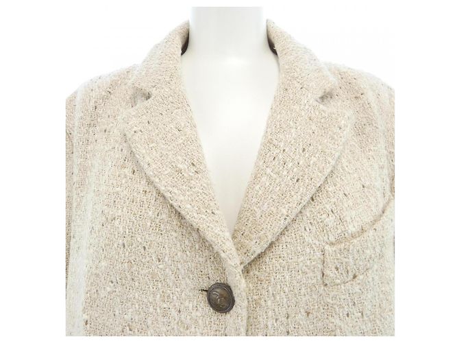Timeless Chaqueta de lana Chanel beige Talla 42 - vista 5
