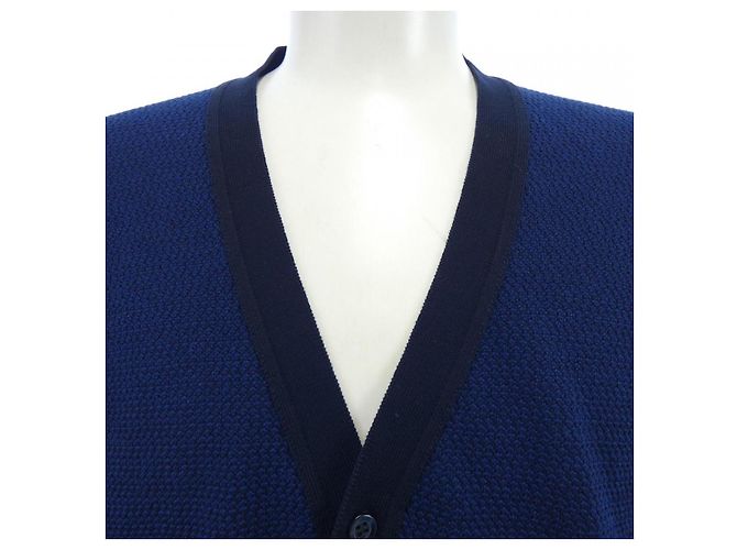 Autre Marque S.T.Dupont Wollstrickjacke Blau Marineblau - Ansicht 5