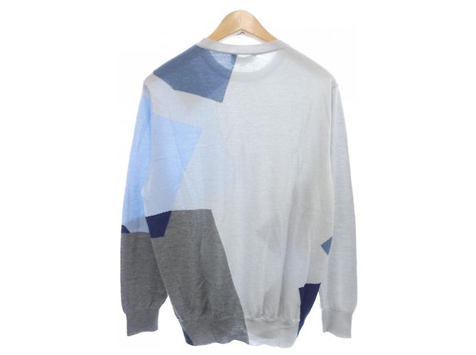 Malha de cashmere e seda Hermès Marrom Azul - vista 2