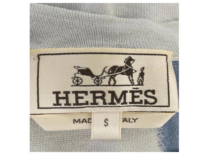 Malha de cashmere e seda Hermès Marrom Azul - vista 4