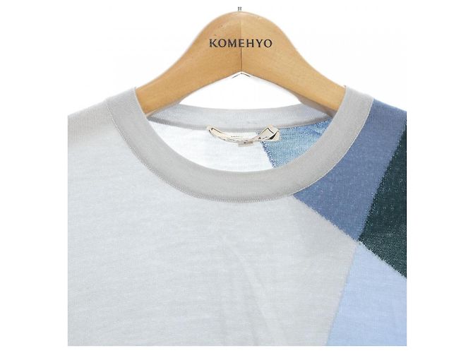 Malha de cashmere e seda Hermès Marrom Azul - vista 5