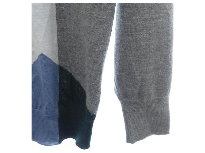Malha de cashmere e seda Hermès Marrom Azul - vista 6