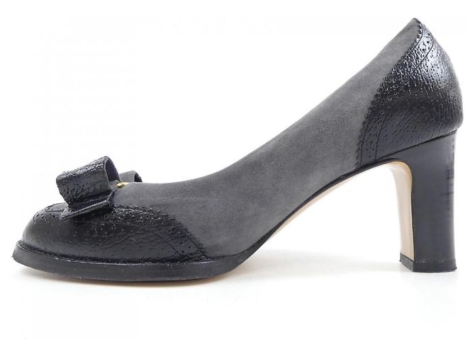 Décolleté Salvatore Ferragamo Marrone Nero - vista 2