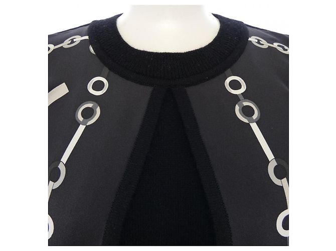 Hermès Hermes Twill Reine Cashmere Kleid Braun Schwarz - Ansicht 5