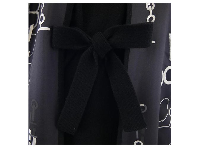 Hermès Hermes Twill Reine Cashmere Kleid Braun Schwarz - Ansicht 7