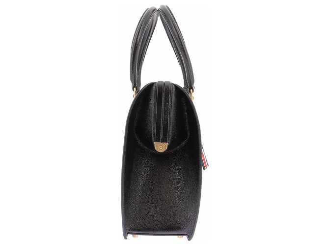 Thom Browne Borsa tote "Mr. Thom" in pelle granulata Nero - vista 4