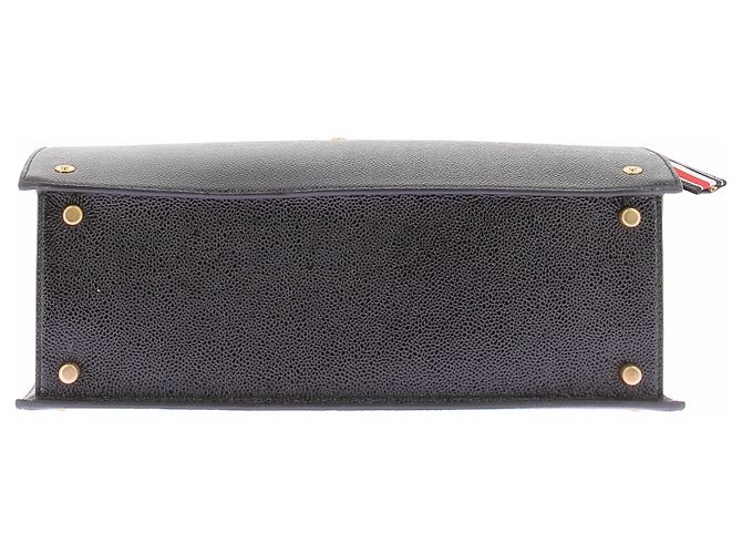 Thom Browne Borsa tote "Mr. Thom" in pelle granulata Nero - vista 7