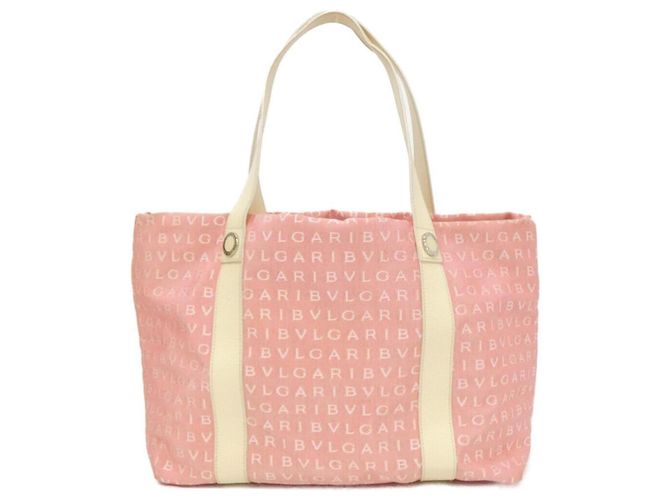 Bulgari Borsa Bvlgari Rosa e Crema in Pelle e Tela Crudo - vista 2