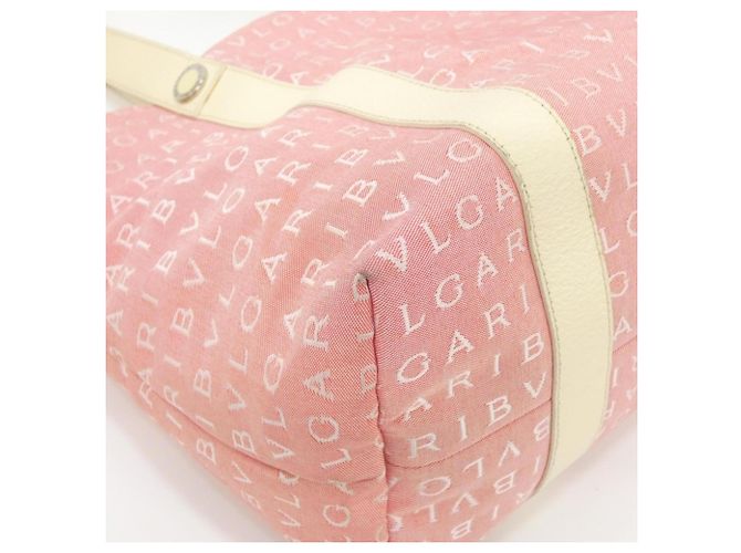 Bulgari Borsa Bvlgari Rosa e Crema in Pelle e Tela Crudo - vista 3