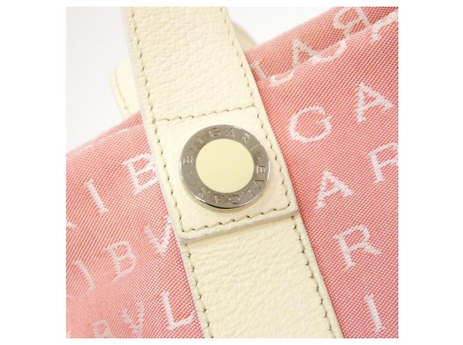 Bulgari Borsa Bvlgari Rosa e Crema in Pelle e Tela Crudo - vista 4
