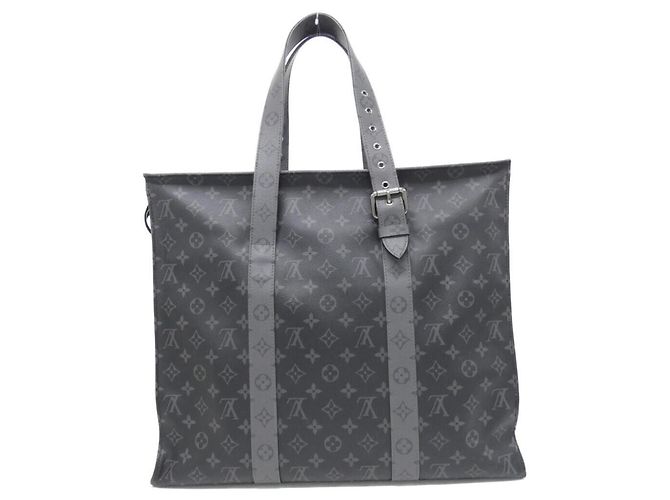 Borsa Louis Vuitton Monogram Eclipse Reverse Cabas Zip GM Nero Grigio - vista 2