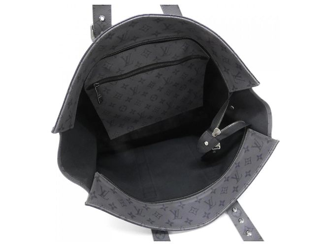 Borsa Louis Vuitton Monogram Eclipse Reverse Cabas Zip GM Nero Grigio - vista 6