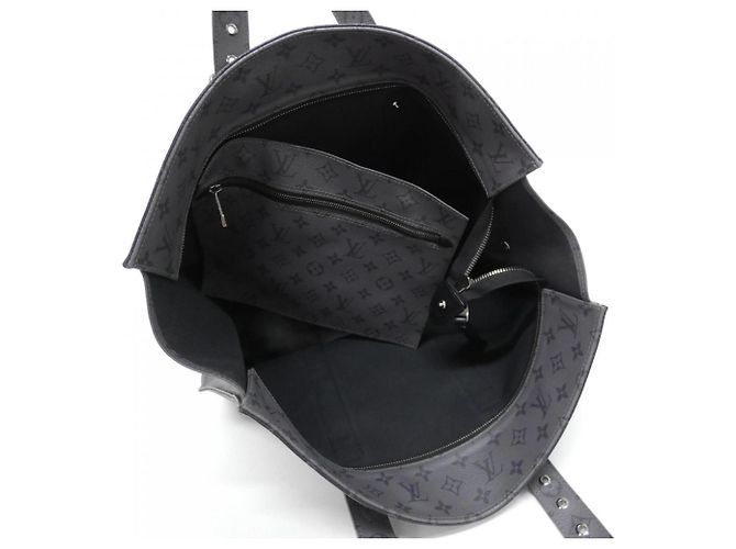 Borsa Louis Vuitton Monogram Eclipse Reverse Cabas Zip GM Nero Grigio - vista 7