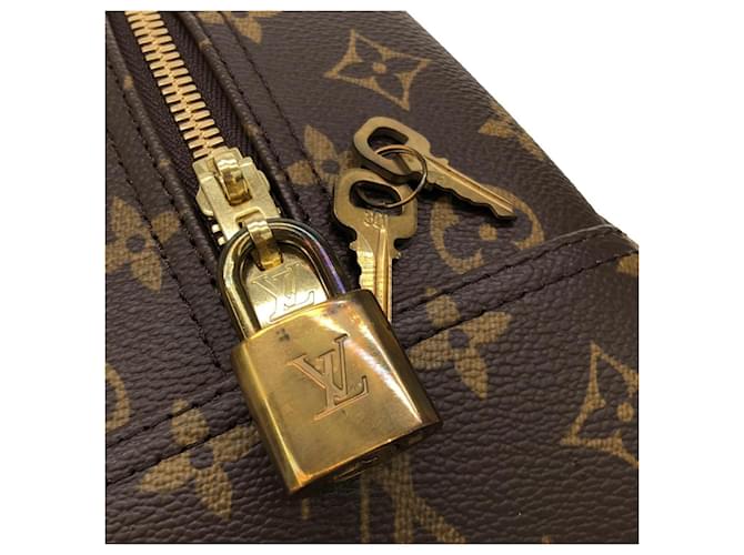 Borsa Louis Vuitton Monogram Bowling Vanity Marrone - vista 6