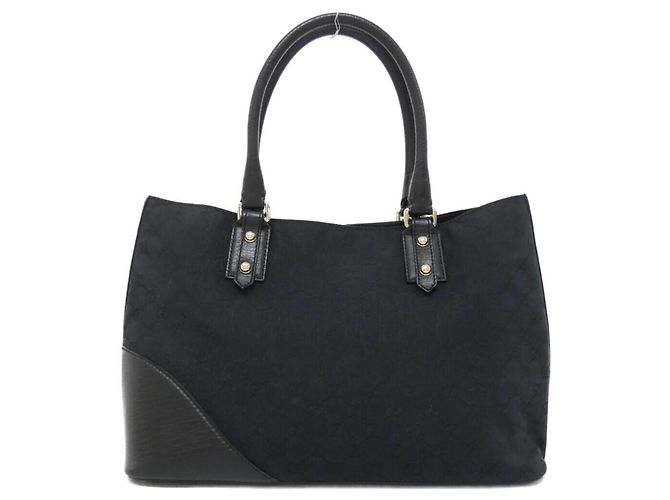 Borsa Gucci 137385 in tela GG e pelle beige e nera Nero - vista 2