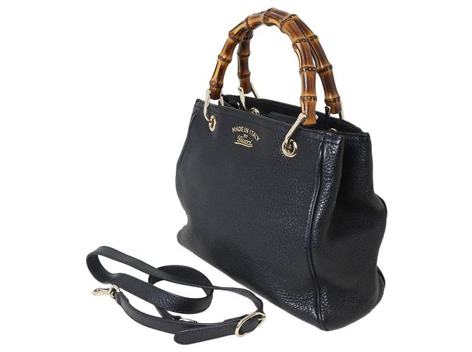 GUCCI Bamboo 2-Way Handtasche/Schultertasche in Schwarz - Ansicht 3