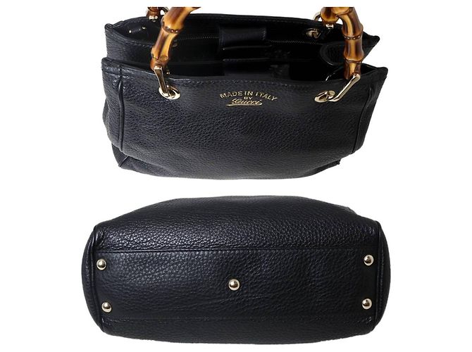 GUCCI Bamboo 2-Way Handtasche/Schultertasche in Schwarz - Ansicht 5