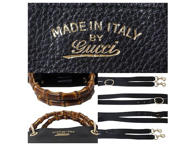GUCCI Bamboo 2-Way Handtasche/Schultertasche in Schwarz - Ansicht 7