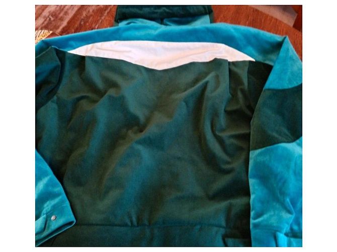 Louis Vuitton Giacca in velluto colorblock FW22 Nero Bianco Blu Verde - vista 10