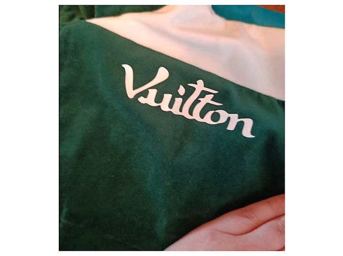 Louis Vuitton Giacca in velluto colorblock FW22 Nero Bianco Blu Verde - vista 2