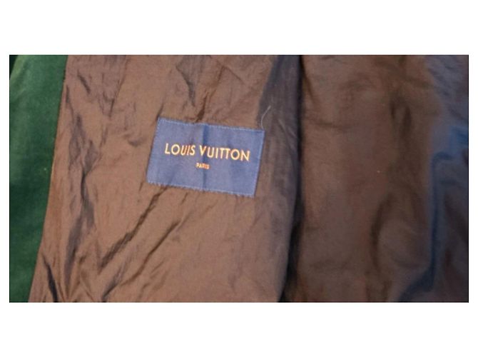 Louis Vuitton Giacca in velluto colorblock FW22 Nero Bianco Blu Verde - vista 4