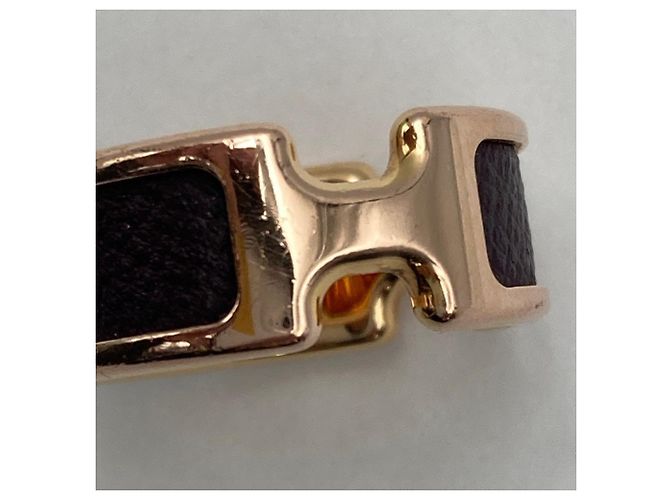 Ring Hermès Anello a fascia in pelle HERMES Olympe PM Giallo Marrone scuro - vista 5