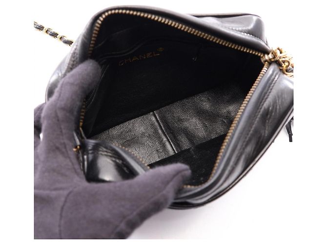 Borsa a Spalla Chanel Diamond Stitch Mini Tassel Nero - vista 3