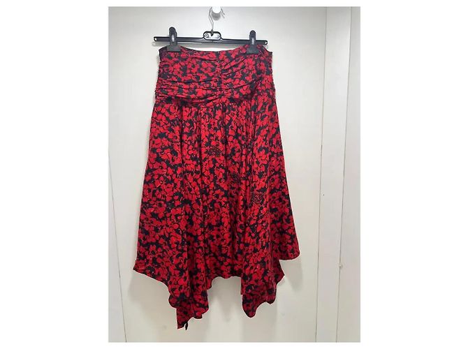Zadig & Voltaire Gonna lunga Jafar Skeleton Jac Bico Nero Rosso - vista 2