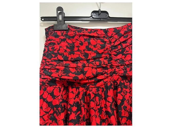 Zadig & Voltaire Gonna lunga Jafar Skeleton Jac Bico Nero Rosso - vista 3