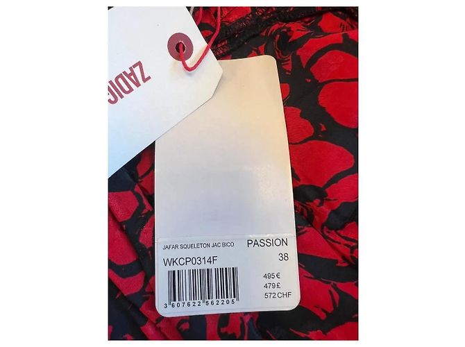 Zadig & Voltaire Gonna lunga Jafar Skeleton Jac Bico Nero Rosso - vista 6