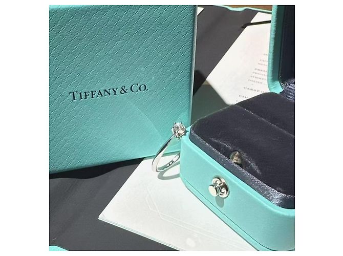 Anillo de compromiso Tiffany & Co. Diamante 0,26 quilates Plata - vista 4